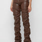 BROWN FAUX LEATHER PANTS